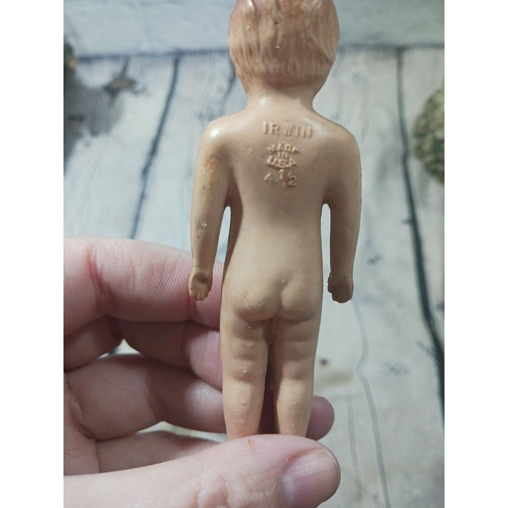 Vintage‎ 1940s Irwin Celluloid Doll – 4" Miniature Rigid Plastic Figure – READ - Picture 3 of 10